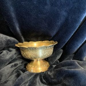 Etched Brass Trinket Bowl